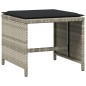 vidaXL Taburetes jardín y cojines 4 uds ratán PE gris claro 41x41x36cm vidaXL Taburetes jardín y cojines 4 uds ratán PE gris claro 41x41x36cm