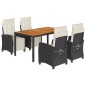 vidaXL Set de muebles jardín 5 pzas con cojines ratán sintético negro vidaXL Set de muebles jardín 5 pzas con cojines ratán sintético negro