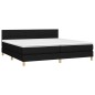 vidaXL Cama box spring con colchón tela negro 200x200 cm vidaXL Cama box spring con colchón tela negro 200x200 cm