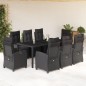vidaXL Set de comedor de jardín 9 pzas y cojines ratán sintético negro vidaXL Set de comedor de jardín 9 pzas y cojines ratán sintético negro