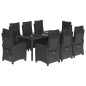 vidaXL Set de comedor de jardín 9 pzas y cojines ratán sintético negro vidaXL Set de comedor de jardín 9 pzas y cojines ratán sintético negro