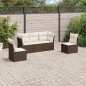 vidaXL Set comedor de jardín 5 piezas y cojines ratán sintético marrón vidaXL Set comedor de jardín 5 piezas y cojines ratán sintético marrón