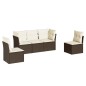 vidaXL Set comedor de jardín 5 piezas y cojines ratán sintético marrón vidaXL Set comedor de jardín 5 piezas y cojines ratán sintético marrón