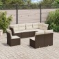 vidaXL Set sofás de jardín 8 piezas y cojines ratán sintético marrón vidaXL Set sofás de jardín 8 piezas y cojines ratán sintético marrón