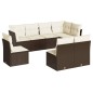vidaXL Set sofás de jardín 8 piezas y cojines ratán sintético marrón vidaXL Set sofás de jardín 8 piezas y cojines ratán sintético marrón