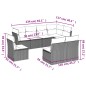 vidaXL Set sofás de jardín 8 piezas y cojines ratán sintético marrón vidaXL Set sofás de jardín 8 piezas y cojines ratán sintético marrón