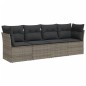vidaXL Set de sofás de jardín 4 pzas y cojines ratán sintético gris vidaXL Set de sofás de jardín 4 pzas y cojines ratán sintético gris