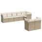 vidaXL Juego de sofás de jardín con cojines beige 8 pzas ratán PE vidaXL Juego de sofás de jardín con cojines beige 8 pzas ratán PE