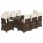 vidaXL Set comedor para jardín 9 pzas y cojines ratán sintético marrón vidaXL Set comedor para jardín 9 pzas y cojines ratán sintético marrón