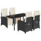 vidaXL Set de muebles jardín 5 pzas con cojines ratán sintético negro vidaXL Set de muebles jardín 5 pzas con cojines ratán sintético negro