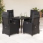 vidaXL Set de muebles jardín 5 pzas con cojines ratán sintético negro vidaXL Set de muebles jardín 5 pzas con cojines ratán sintético negro