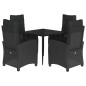 vidaXL Set de muebles jardín 5 pzas con cojines ratán sintético negro vidaXL Set de muebles jardín 5 pzas con cojines ratán sintético negro