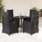 vidaXL Set de muebles jardín 5 pzas con cojines ratán sintético negro vidaXL Set de muebles jardín 5 pzas con cojines ratán sintético negro