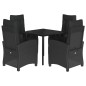 vidaXL Set de muebles jardín 5 pzas con cojines ratán sintético negro vidaXL Set de muebles jardín 5 pzas con cojines ratán sintético negro