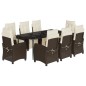 vidaXL Set comedor para jardín 9 pzas y cojines ratán sintético marrón vidaXL Set comedor para jardín 9 pzas y cojines ratán sintético marrón