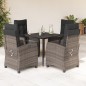 vidaXL Set comedor de jardín 5 piezas con cojines ratán sintético gris vidaXL Set comedor de jardín 5 piezas con cojines ratán sintético gris