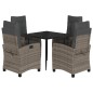 vidaXL Set comedor de jardín 5 piezas con cojines ratán sintético gris vidaXL Set comedor de jardín 5 piezas con cojines ratán sintético gris