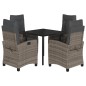 vidaXL Set comedor de jardín 5 piezas con cojines ratán sintético gris vidaXL Set comedor de jardín 5 piezas con cojines ratán sintético gris
