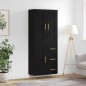vidaXL Aparador alto madera contrachapada negro 69,5x34x180 cm vidaXL Aparador alto madera contrachapada negro 69,5x34x180 cm