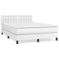vidaXL Cama box spring con colchón cuero sintético blanco 140x190 cm vidaXL Cama box spring con colchón cuero sintético blanco 140x190 cm