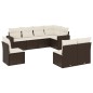 vidaXL Set sofás de jardín 8 piezas y cojines ratán sintético marrón vidaXL Set sofás de jardín 8 piezas y cojines ratán sintético marrón