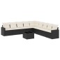 vidaXL Set de sofás de jardín 10 pzas cojines ratán sintético negro vidaXL Set de sofás de jardín 10 pzas cojines ratán sintético negro
