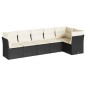 vidaXL Set de sofás de jardín 6 piezas y cojines ratán sintético negro vidaXL Set de sofás de jardín 6 piezas y cojines ratán sintético negro