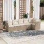vidaXL Juego de sofás jardín con cojines 6 pzas ratán sintético beige