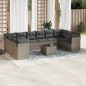 vidaXL Set de sofás de jardín 11 pzas y cojines ratán sintético gris vidaXL Set de sofás de jardín 11 pzas y cojines ratán sintético gris