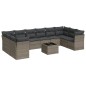 vidaXL Set de sofás de jardín 11 pzas y cojines ratán sintético gris vidaXL Set de sofás de jardín 11 pzas y cojines ratán sintético gris