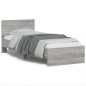 vidaXL Estructura de cama cabecero luces LED gris Sonoma 90x190 cm