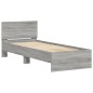 vidaXL Estructura de cama cabecero luces LED gris Sonoma 90x190 cm