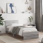 vidaXL Estructura de cama cabecero luces LED gris Sonoma 90x190 cm