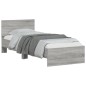 vidaXL Estructura de cama cabecero luces LED gris Sonoma 90x190 cm