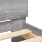 vidaXL Estructura de cama cabecero luces LED gris Sonoma 90x190 cm