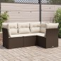 vidaXL Set de sofás de jardín 4 pzas y cojines ratán sintético marrón vidaXL Set de sofás de jardín 4 pzas y cojines ratán sintético marrón