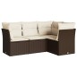 vidaXL Set de sofás de jardín 4 pzas y cojines ratán sintético marrón vidaXL Set de sofás de jardín 4 pzas y cojines ratán sintético marrón