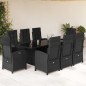 vidaXL Set de comedor de jardín 9 pzas y cojines ratán sintético negro vidaXL Set de comedor de jardín 9 pzas y cojines ratán sintético negro
