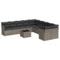 vidaXL Set de sofás de jardín 11 pzas y cojines ratán sintético gris vidaXL Set de sofás de jardín 11 pzas y cojines ratán sintético gris