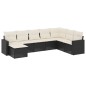 vidaXL Set de sofás de jardín 8 piezas y cojines ratán sintético negro vidaXL Set de sofás de jardín 8 piezas y cojines ratán sintético negro