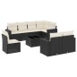 vidaXL Set de sofás de jardín 8 piezas y cojines ratán sintético negro vidaXL Set de sofás de jardín 8 piezas y cojines ratán sintético negro