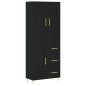 vidaXL Aparador alto madera contrachapada negro 69,5x34x180 cm vidaXL Aparador alto madera contrachapada negro 69,5x34x180 cm
