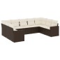 vidaXL Set de sofás de jardín 9 pzas y cojines ratán sintético marrón vidaXL Set de sofás de jardín 9 pzas y cojines ratán sintético marrón