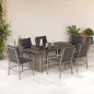 vidaXL Set comedor jardín 7 pzas y cojines ratán sintético gris claro vidaXL Set comedor jardín 7 pzas y cojines ratán sintético gris claro