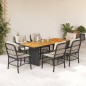 vidaXL Set de comedor de jardín 7 pzas y cojines ratán sintético negro vidaXL Set de comedor de jardín 7 pzas y cojines ratán sintético negro