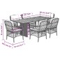 vidaXL Set de comedor de jardín 7 pzas y cojines ratán sintético negro vidaXL Set de comedor de jardín 7 pzas y cojines ratán sintético negro