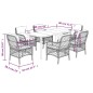 vidaXL Set comedor jardín 7 pzas y cojines ratán sintético gris claro vidaXL Set comedor jardín 7 pzas y cojines ratán sintético gris claro