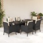vidaXL Set de comedor de jardín 7 pzas y cojines ratán sintético negro vidaXL Set de comedor de jardín 7 pzas y cojines ratán sintético negro