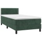 vidaXL Cama box spring con colchón terciopelo verde oscuro 90x200 cm vidaXL Cama box spring con colchón terciopelo verde oscuro 90x200 cm