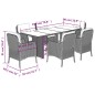 vidaXL Set comedor jardín 7 pzas y cojines ratán sintético gris vidaXL Set comedor jardín 7 pzas y cojines ratán sintético gris